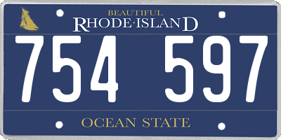 RI license plate 754597