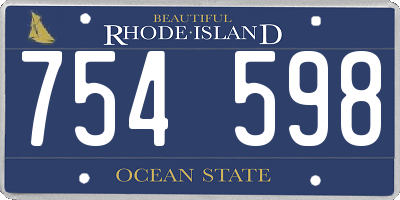 RI license plate 754598