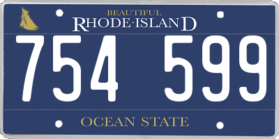 RI license plate 754599