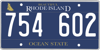 RI license plate 754602