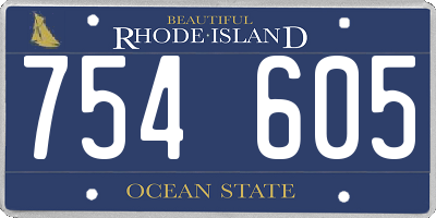 RI license plate 754605