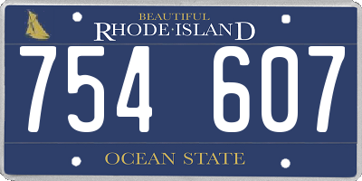 RI license plate 754607