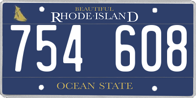RI license plate 754608
