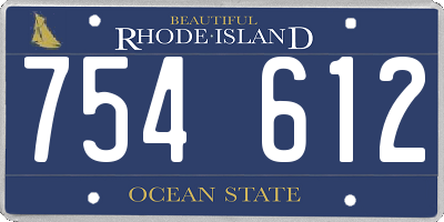 RI license plate 754612