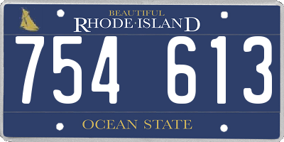 RI license plate 754613