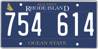RI license plate 754614