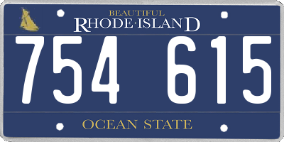 RI license plate 754615