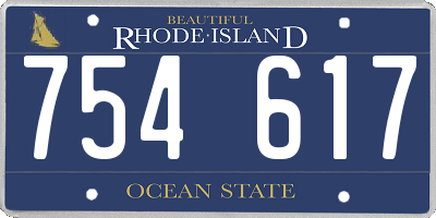RI license plate 754617