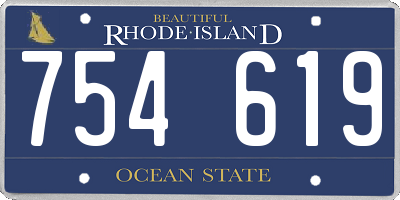 RI license plate 754619