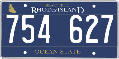 RI license plate 754627