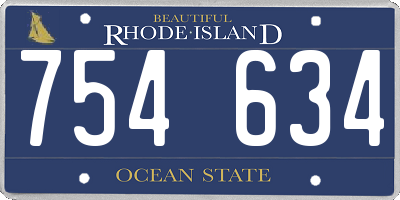 RI license plate 754634