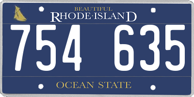 RI license plate 754635