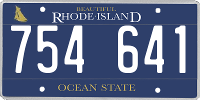 RI license plate 754641