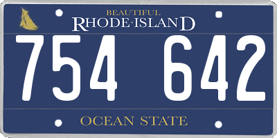 RI license plate 754642