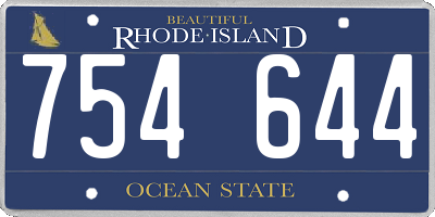 RI license plate 754644