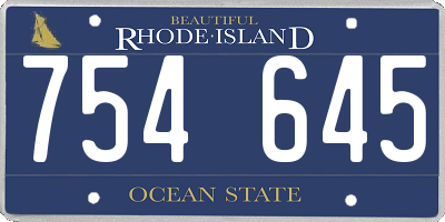 RI license plate 754645