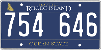RI license plate 754646