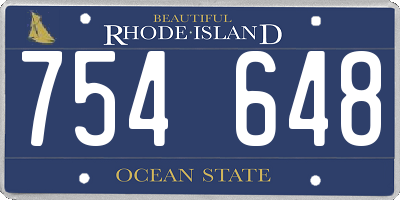 RI license plate 754648