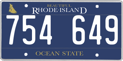 RI license plate 754649