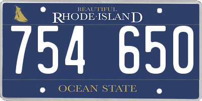 RI license plate 754650