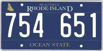RI license plate 754651