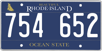RI license plate 754652