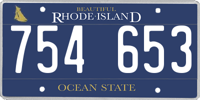 RI license plate 754653