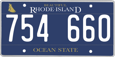 RI license plate 754660