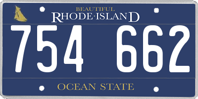 RI license plate 754662