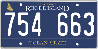 RI license plate 754663
