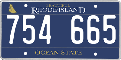 RI license plate 754665