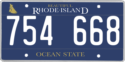 RI license plate 754668