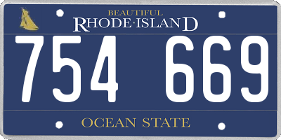 RI license plate 754669