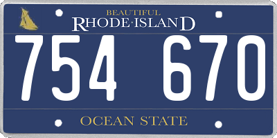 RI license plate 754670