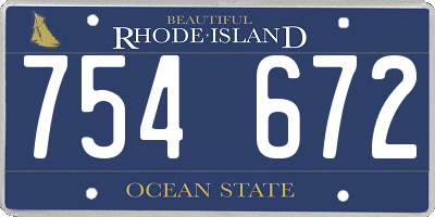 RI license plate 754672