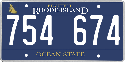 RI license plate 754674