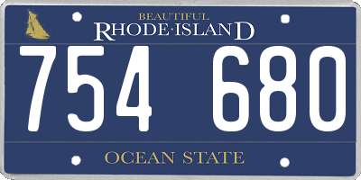RI license plate 754680