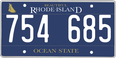 RI license plate 754685