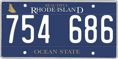 RI license plate 754686