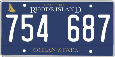 RI license plate 754687