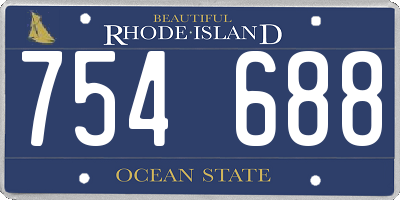 RI license plate 754688