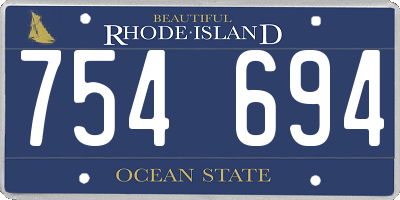 RI license plate 754694