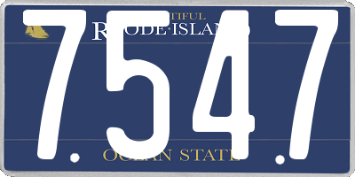 RI license plate 7547