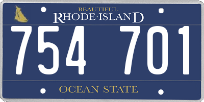 RI license plate 754701