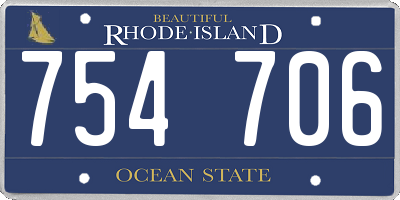 RI license plate 754706