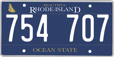 RI license plate 754707