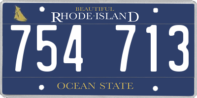 RI license plate 754713