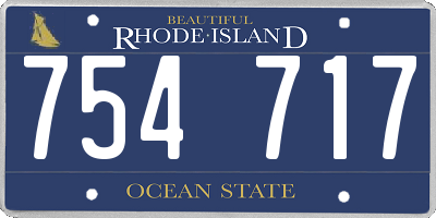 RI license plate 754717