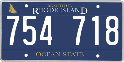 RI license plate 754718