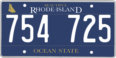 RI license plate 754725